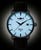 Montre Zeppelin pour homme, bracelet en cuir noir, cadran clair, date à 3h