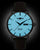 Bracelet de montre Zeppelin pour homme avec cadran bleu, boîtier noir et bracelet en cuir marron