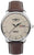 Bracelet de montre pour homme Zeppelin avec cadran beige, bracelet en cuir marron et affichage de la date