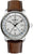 Montre homme Zeppelin avec bracelet en cuir marron, boîtier argenté et cadran blanc (GMT)