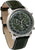 Herrenuhr mit grünem Zifferblatt, Chronographen-Subdials und grünem Lederarmband