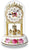 Horloge de table en porcelaine avec cadre doré, chiffres romains et cadran floral
