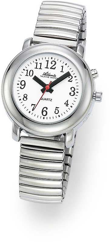 Montre Atlanta pour femme avec cadran rond, chiffres arabes et bracelet en métal argenté