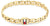 Bracelet homme en acier inoxydable doré, maille gourmette et logo coloré