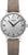 Montre pour femme avec boîtier argenté, cadran argenté et bracelet en cuir marron