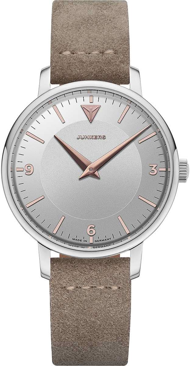 Montre pour femme avec cadran gris et bracelet en cuir marron, boîtier rond en acier