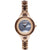Holzkern Damenarmbanduhr Fatima mit blauem Zifferblatt und Holz-Edelstahlband