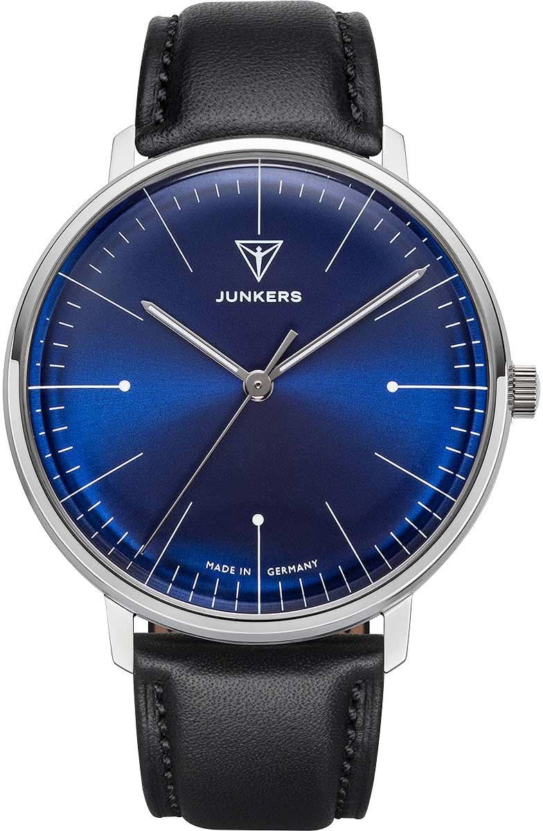 Bracelet unisexe avec cadran bleu, aiguilles argentées et bracelet en cuir noir