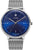 Junkers Herrenuhr mit blauem Zifferblatt, schlankem Mesh-Armband und runder Lünette