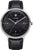 Bracelet de montre pour homme JUNKERS avec cadran noir, boîtier argenté et bracelet en cuir