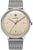 Junkers Herrenuhr mit silbernem Metallarmband und beigem Zifferblatt, drei Zeigern