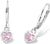 Boucles d'oreilles en argent avec breloques cœur rose