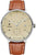 Junkers Herrenuhr mit braunem Lederarmband, rundem silberfarbenem Gehäuse und beigem Zifferblatt.