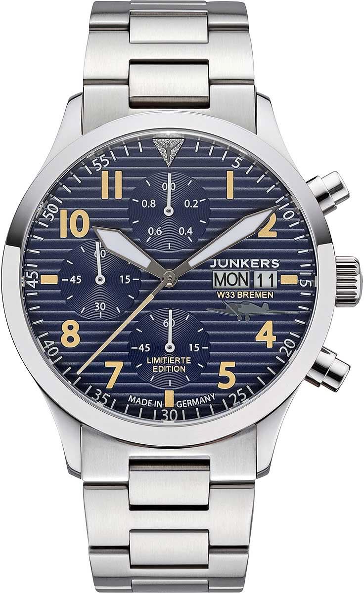 Junkers W33 9.14.02.01.M Montre Homme • Tôle ondulée • Verre saphir