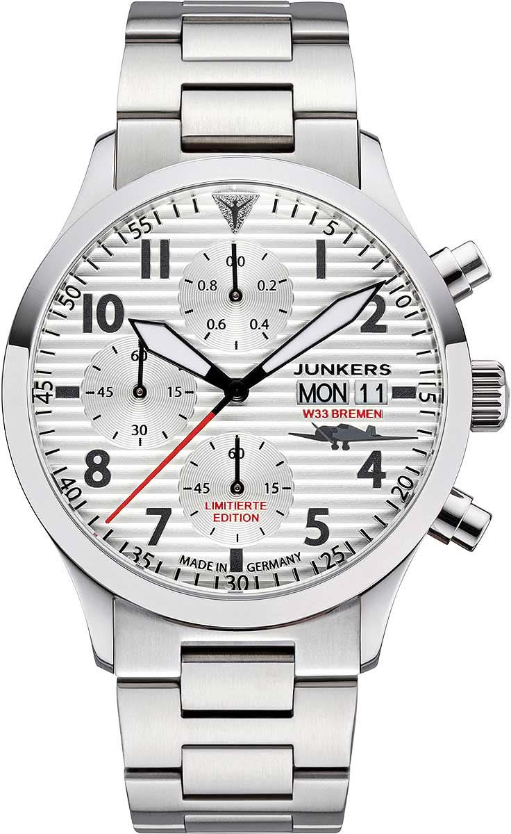 Bracelet de montre pour homme en argent avec cadran blanc, aspect chronographe
