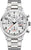 Bracelet de montre pour homme en argent avec cadran blanc, aspect chronographe