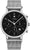 Junkers Montre homme avec cadran noir, boîtier argenté et bracelet en métal