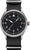 Junkers Montre homme avec cadran noir et bracelet textile noir, boîtier rond en acier inoxydable.