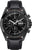 Junkers Montre homme avec cadran noir, tachymètre et bracelet en cuir noir