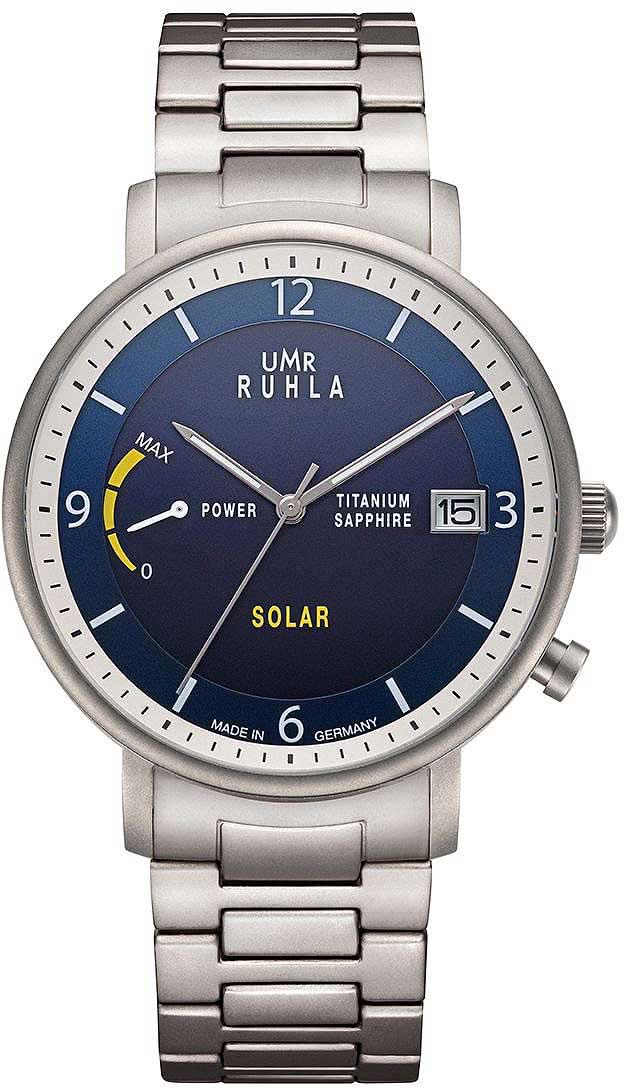 Montre UMR Ruhla Titan Solar 94103M pour homme • Titane léger • Verre saphir