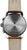 Fond d'un boîtier de montre pour homme avec bracelet en cuir marron, fond en métal gravé