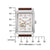 Montre pour homme, vue technique avec échelle et bracelet en cuir marron