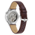 Montre pour homme avec fenêtre de boîtier transparente et bracelet en cuir marron