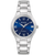 Bulova Automatikuhr mit blauem Zifferblatt, Edelstahlband und Ziffern