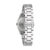 Bulova Damenarmbanduhr mit Krone, silbernes Edelstahlband in Seitenansicht