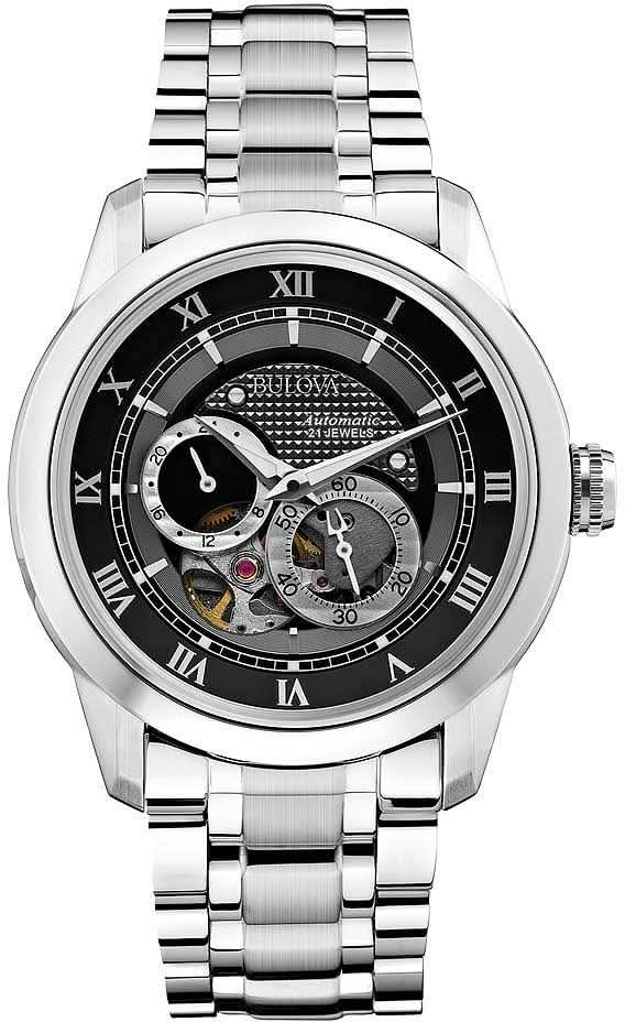 Bulova Sutton 96A119 Montre Homme • Cadran Squelette • Automatique 21 Rubis