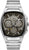 Bulova Herrenuhr mit silbernem Edelstahlarmband und dunklem Zifferblatt, gebogenem Design