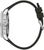 Herrenarmbanduhr im Profil mit schwarzem Band, verschraubter Krone und Edelstahlgehäuse