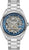 Herrenarmbanduhr mit skelettiertem Automatikwerk und blauem Zifferblatt, Stahlband