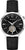 Montre Bulova pour homme avec cadran noir, boîtier en acier inoxydable et bracelet en cuir noir