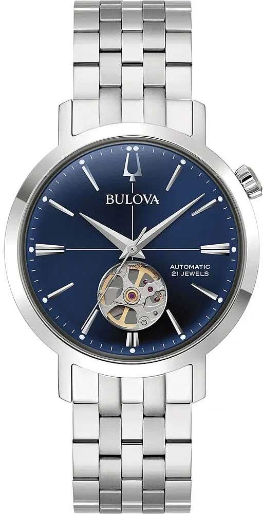 Montre Bulova pour homme avec cadran bleu et bracelet en acier inoxydable