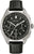 Montre Bulova pour homme avec cadran noir, tachymètre et bracelet en cuir noir