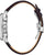 Bulova Herrenuhr mit braunem Lederarmband, seitlicher Ansicht mit verschraubter Krone