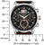 Bulova Herrenuhr mit schwarzem Zifferblatt, Chrono-Subdials, skelettiertem Muster und Lünette