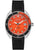 Bulova Devil Diver Armbanduhr mit orangefarbenem Zifferblatt und schwarzem Kautschukband