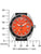 Bulova Armbanduhr mit orangefarbenem Zifferblatt, Datumsfenster und schwarzer Lünette