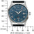 Montre automatique pour homme avec cadran carte du monde bleue, affichage de la date et bracelet en cuir noir