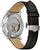Montre automatique pour homme avec mouvement visible au dos du boîtier et bracelet en cuir noir