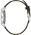 Montre homme vue de côté : boîtier argenté et bracelet en cuir noir