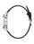 Herren-Armbanduhr: silbernes Edelstahlgehäuse, schwarzes Lederarmband, Kronenknöpfe