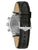 Herren-Armbanduhr mit schwarzem Lederarmband und Seitenansicht des Edelstahlgehäuses