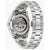 Bulova Herrenuhr mit transparentem Gehäuseboden und sichtbarem Uhrwerk.