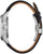Bracelet de montre pour homme en vue latérale avec bracelet en cuir noir et boîtier en acier inoxydable argenté