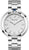 Montre pour femme avec bracelet en acier inoxydable argenté, cadran blanc et chiffres romains