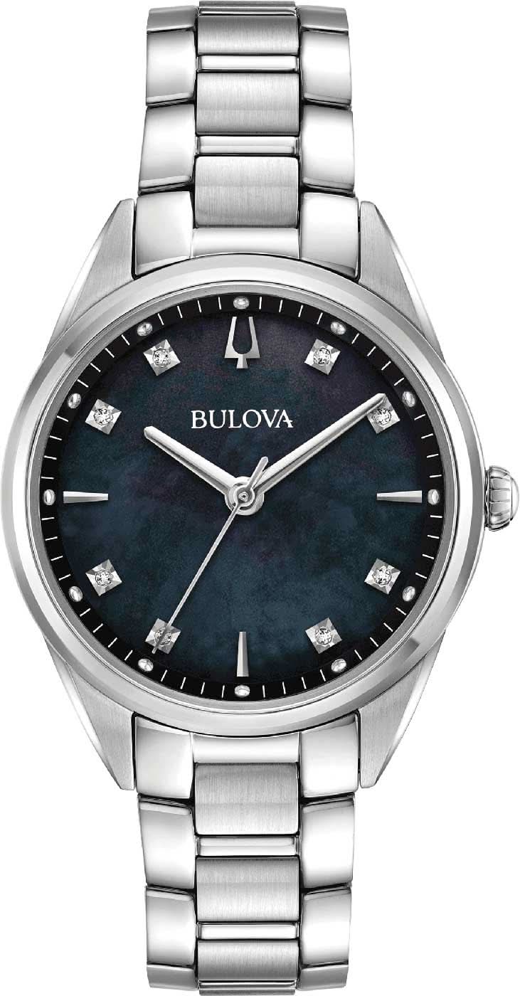 Bulova Classic Sutton 96P198 pour femme • 8 diamants • Verre saphir