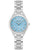 Bulova Damenarmbanduhr: hellblaues Zifferblatt, Edelstahlband, Saphirglas, 11 Diamanten